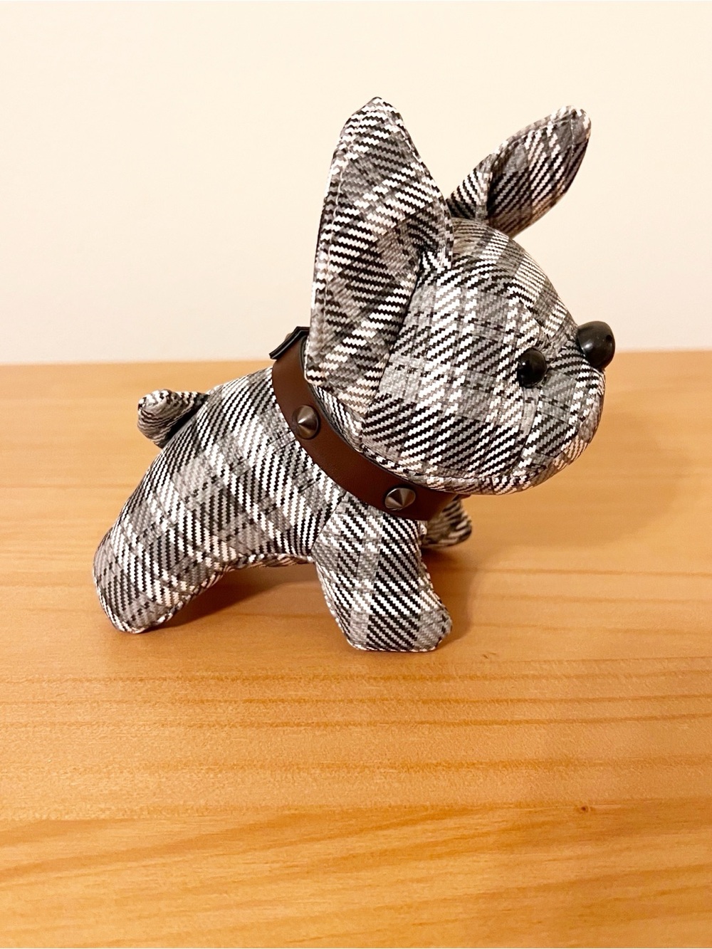 Plaid Bulldog Keychain Bag Charm